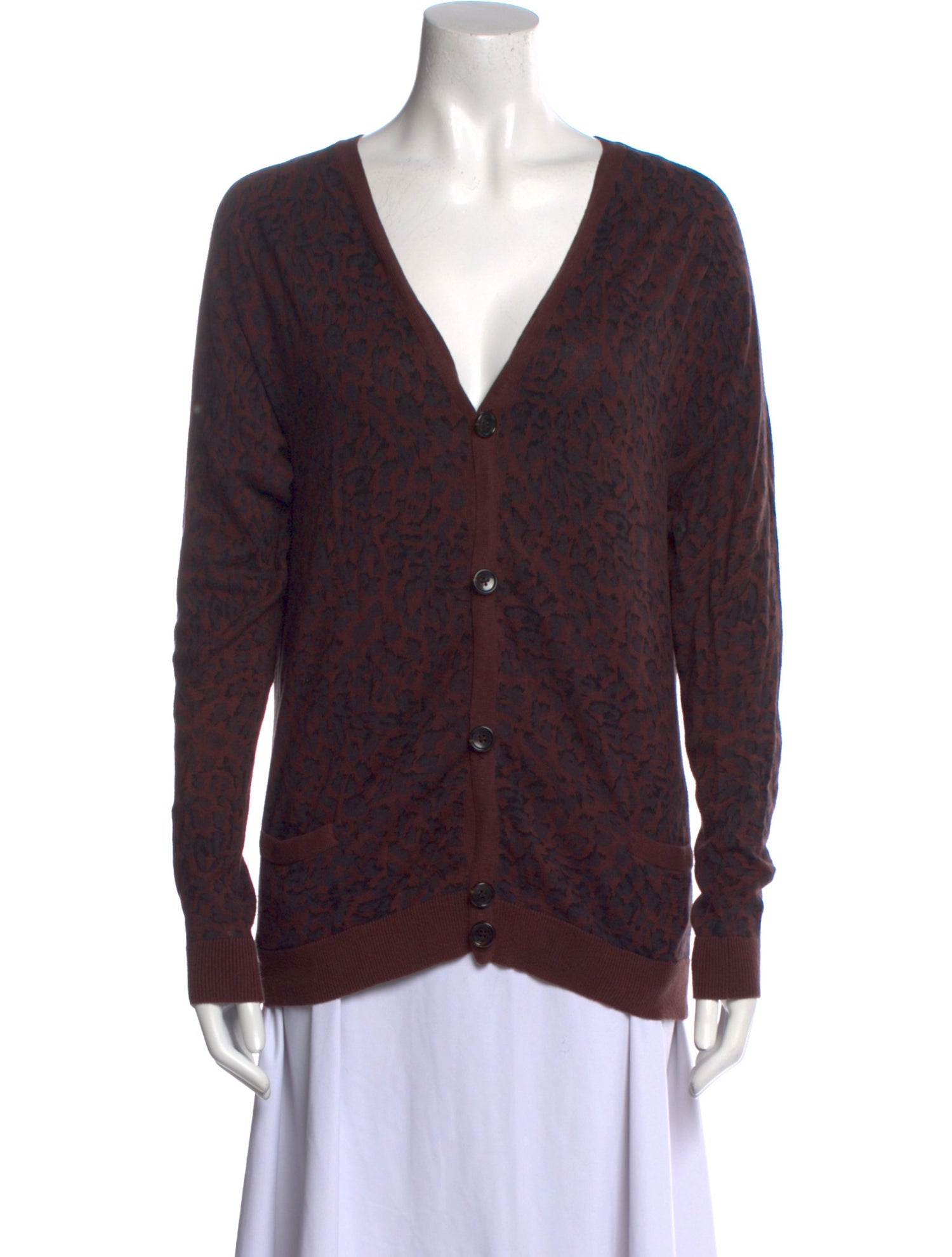 Marc by Marc Jacobs Animal Print V-Neck Sweater