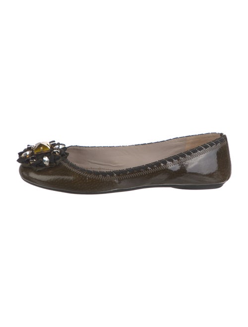 Marc by Marc Jacobs Patent Leather Crystal Embellishments Flats