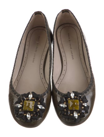 Marc by Marc Jacobs Patent Leather Crystal Embellishments Flats