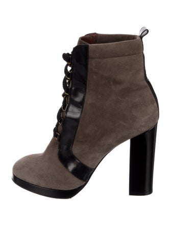 Marc by Marc Jacobs Suede Colorblock Pattern Lace-Up Boots