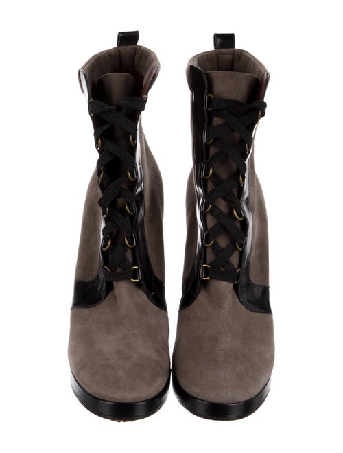 Marc by Marc Jacobs Suede Colorblock Pattern Lace-Up Boots