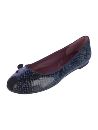 Marc by Marc Jacobs Leather Animal Print Ballet Flats