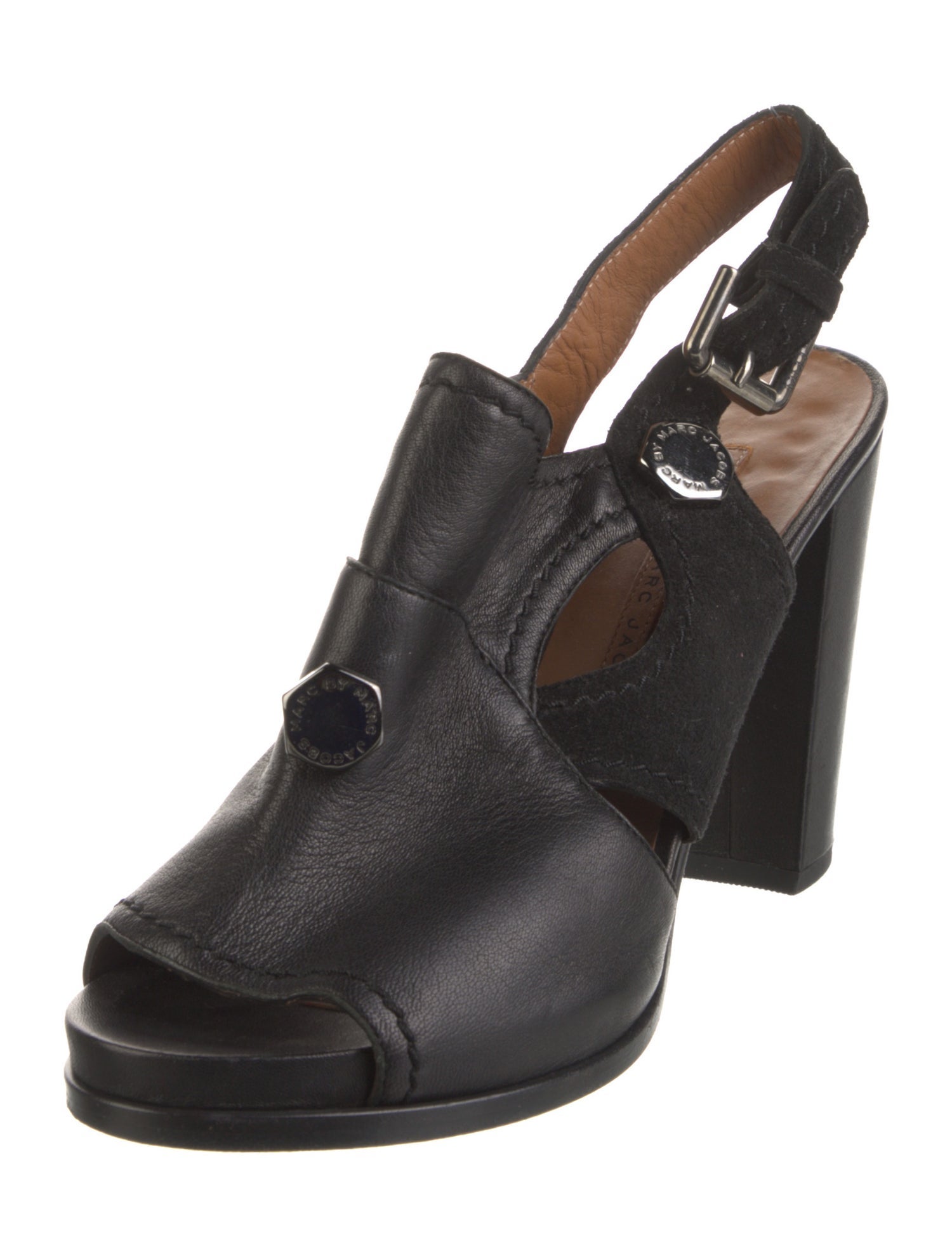 Marc by Marc Jacobs Leather Cutout Accent Slingback Pumps