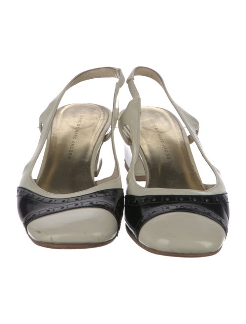 Marc by Marc Jacobs Leather Colorblock Pattern Slingback Pumps