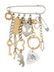 Marc by Marc Jacobs Crystal Two-Tone Multi-Charm Safety Pin Brooch