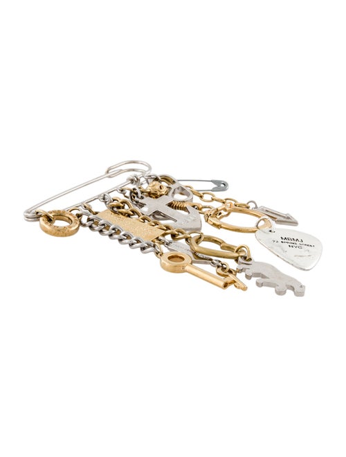 Marc by Marc Jacobs Crystal Two-Tone Multi-Charm Safety Pin Brooch