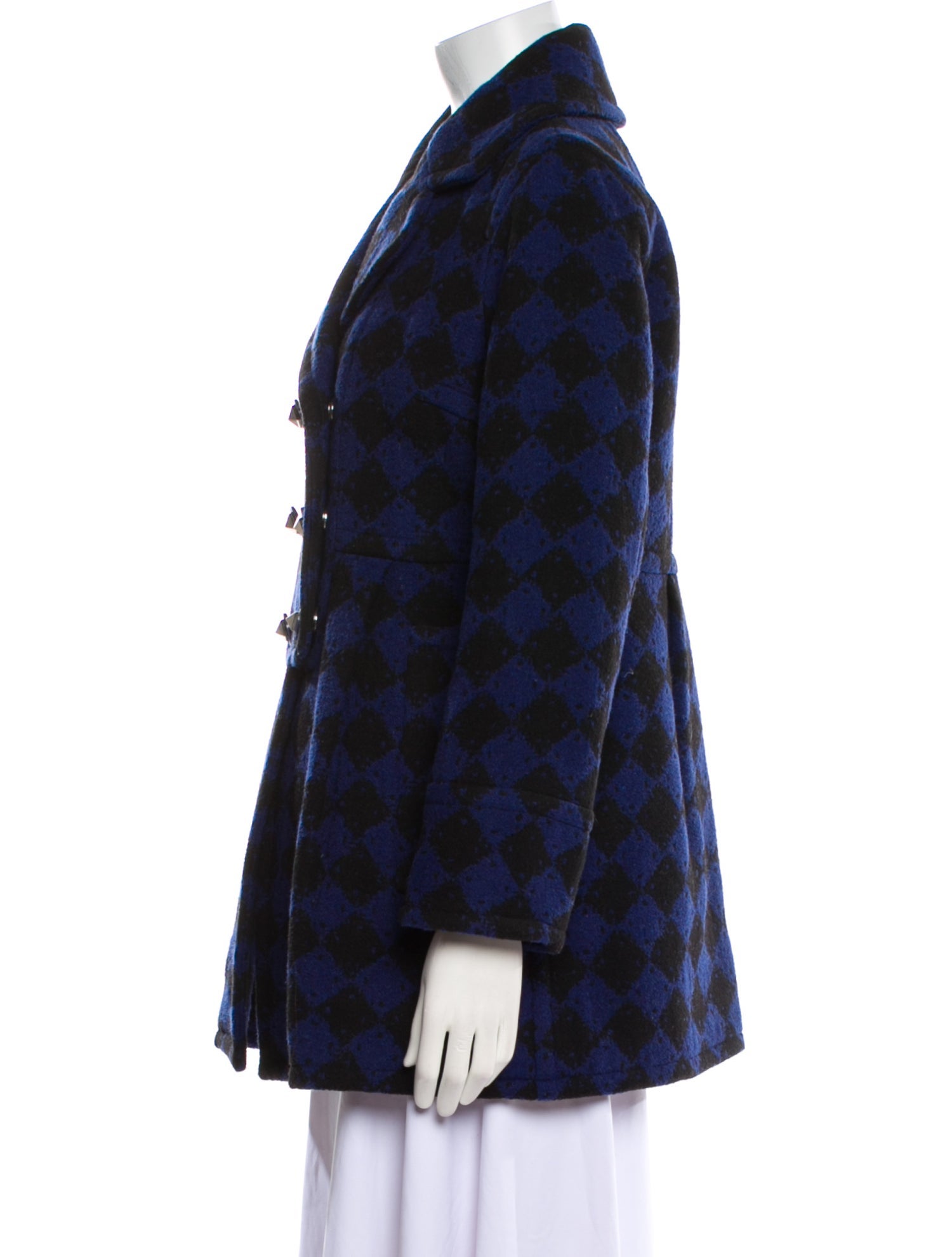 Marc by Marc Jacobs Wool Plaid Print Faux Fur Jacket
