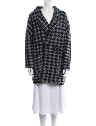 Marc by Marc Jacobs Houndstooth Print Faux Fur Coat