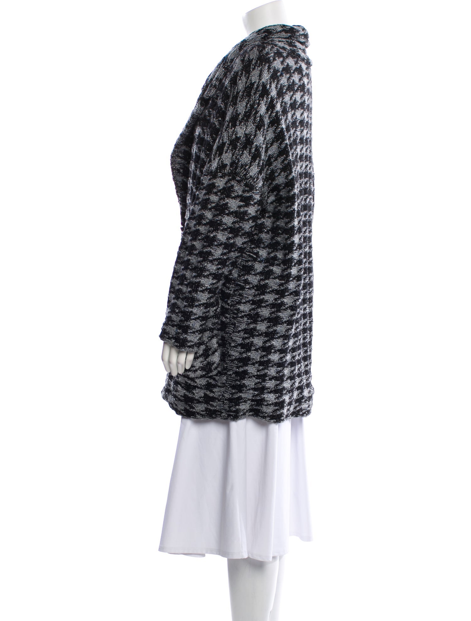 Marc by Marc Jacobs Houndstooth Print Faux Fur Coat