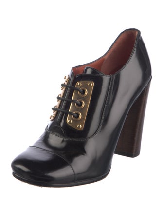 Marc by Marc Jacobs Patent Leather Colorblock Pattern Lace-Up Boots