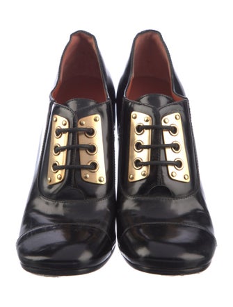 Marc by Marc Jacobs Patent Leather Colorblock Pattern Lace-Up Boots