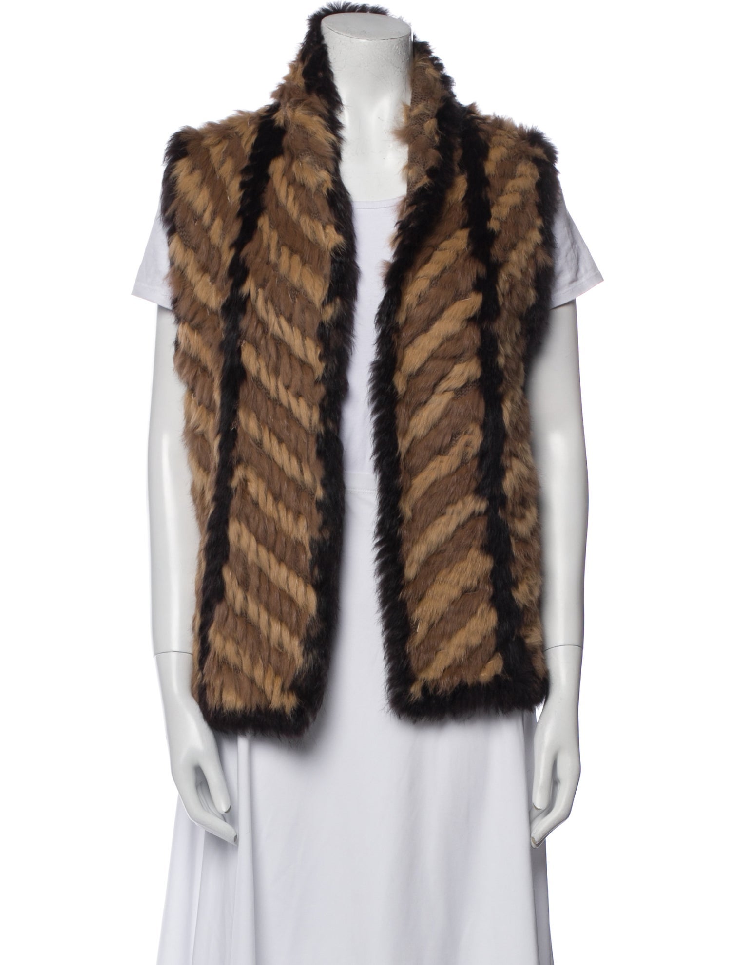 Marc by Marc Jacobs Wool Striped Fur Jacket