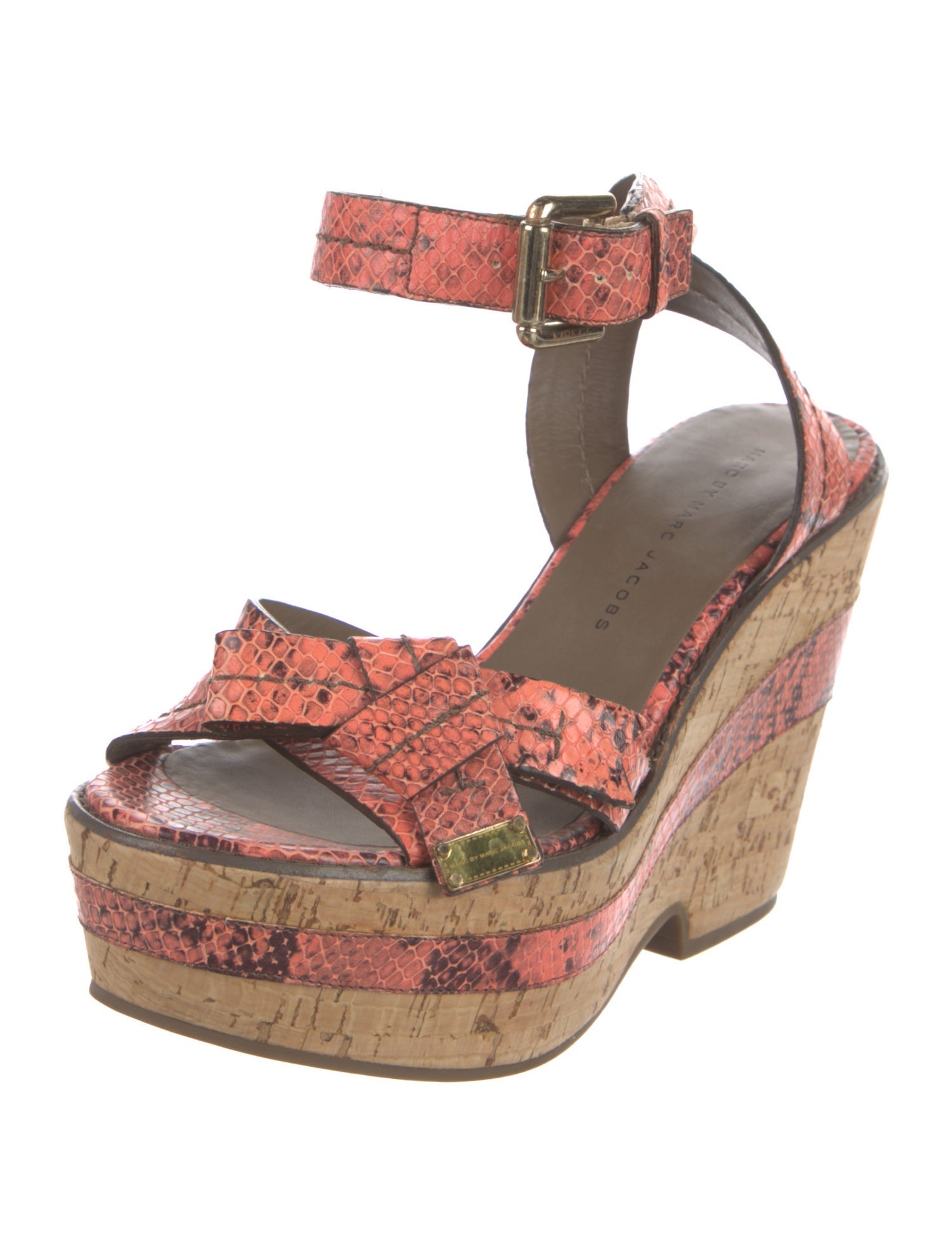 Marc by Marc Jacobs Embossed Leather Animal Print Espadrilles