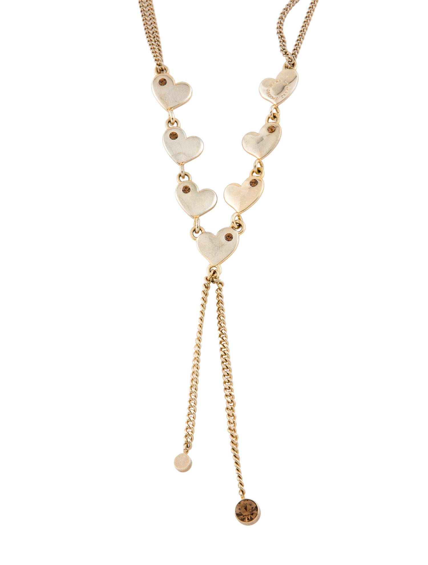 Marc by Marc Jacobs Crystal Heart Lariat Necklace