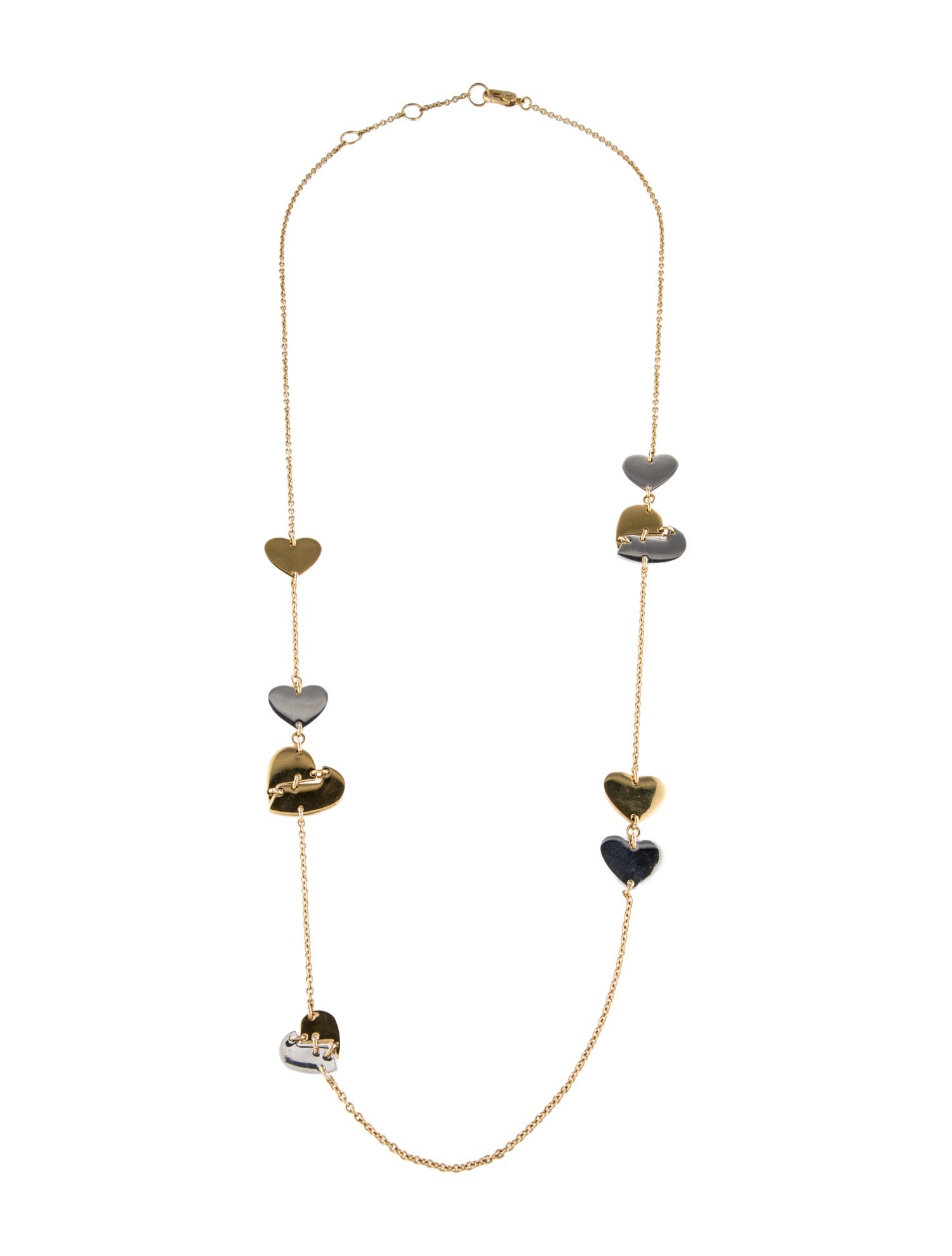 Marc by Marc Jacobs Two-Tone Broken Heart Station Necklace
