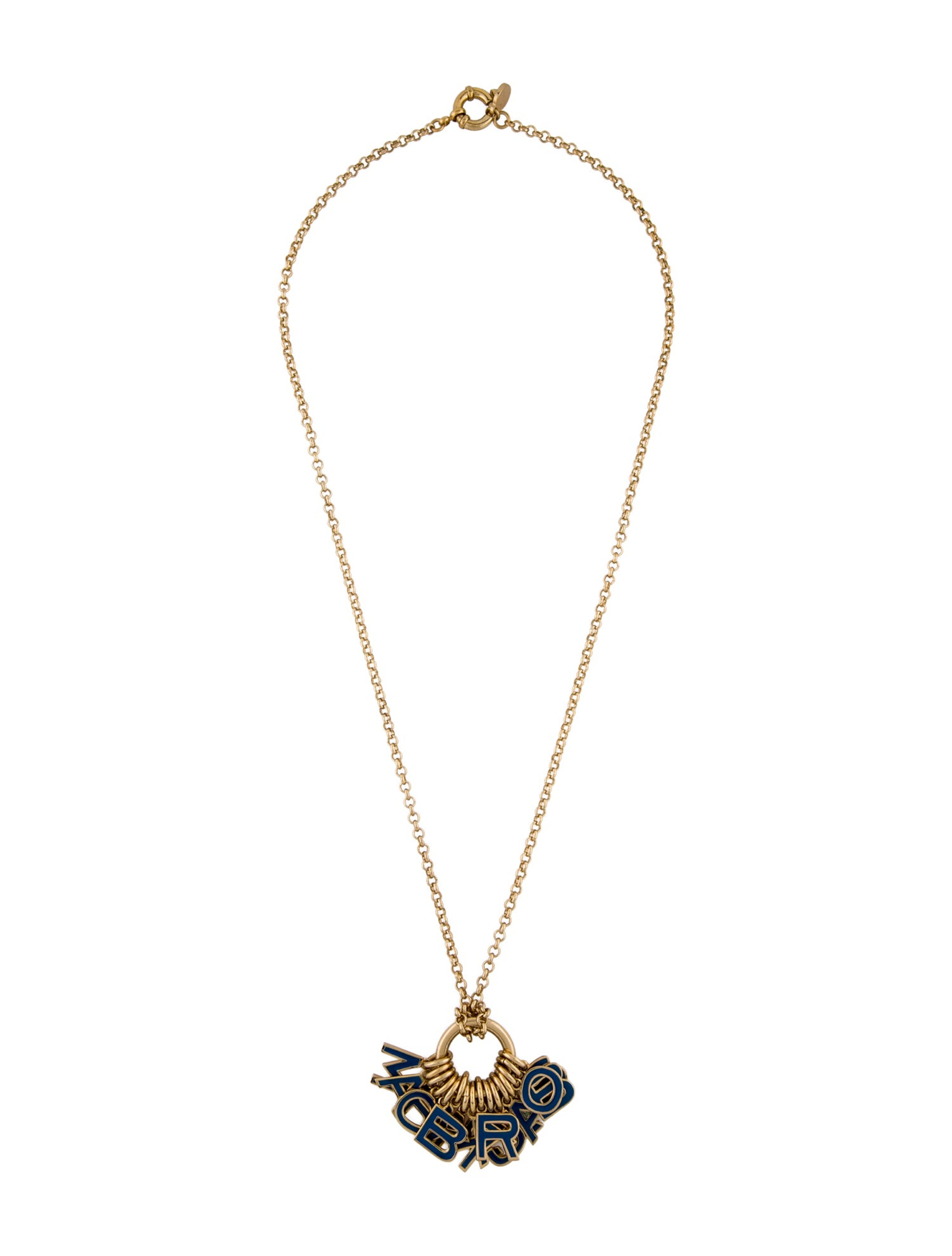 Enamel Logo Hoop Pendant Necklace