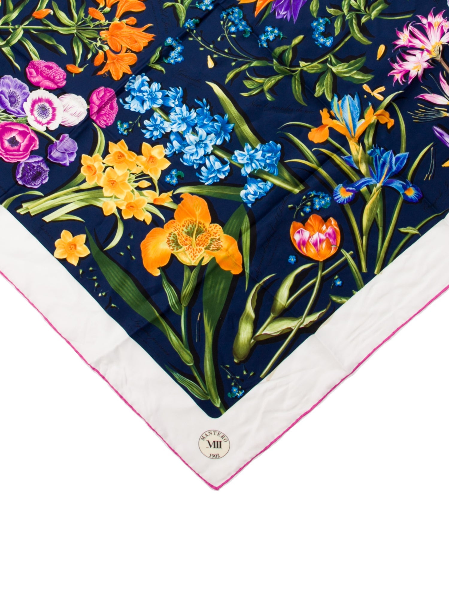Mantero 1902 Silk Floral Print Scarf w/ Tags