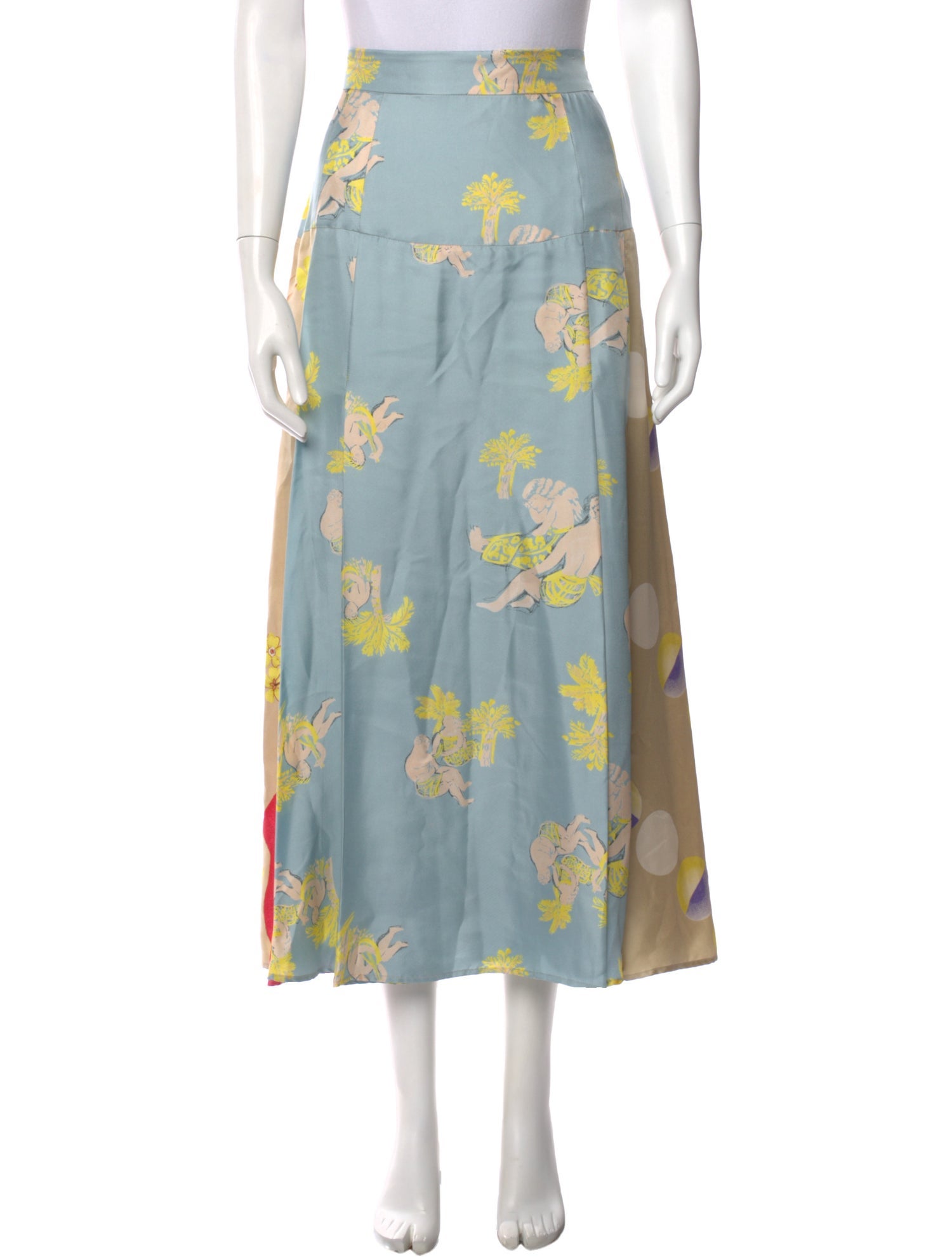 Mantero 1902 Silk Midi Length Skirt
