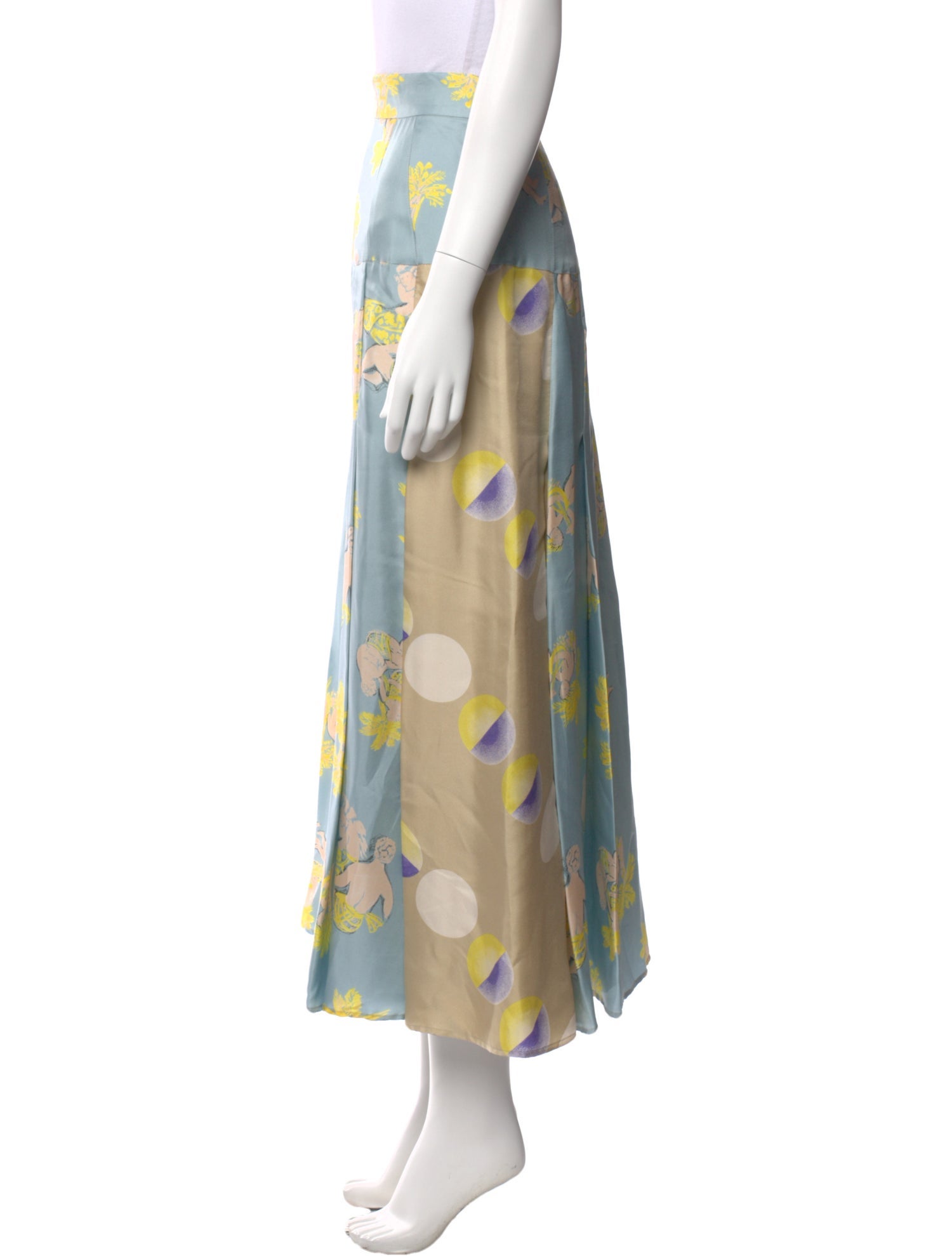 Mantero 1902 Silk Midi Length Skirt