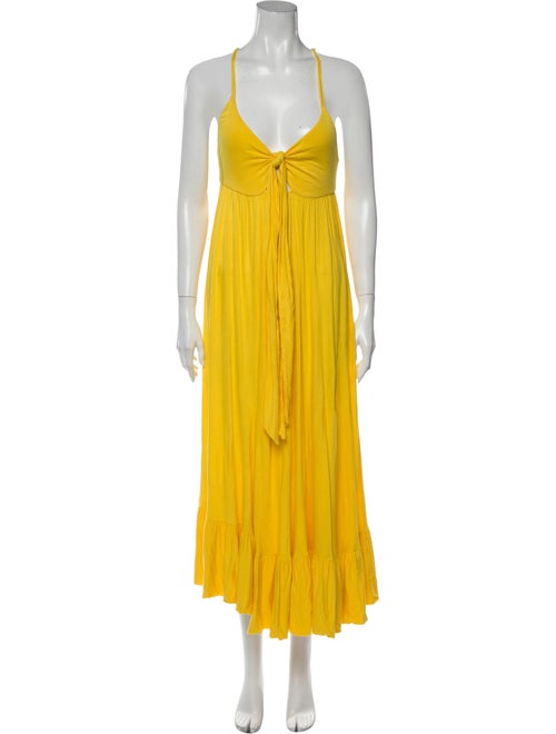 Marc by Marc Jacobs V-Neck Long Dress Yellow