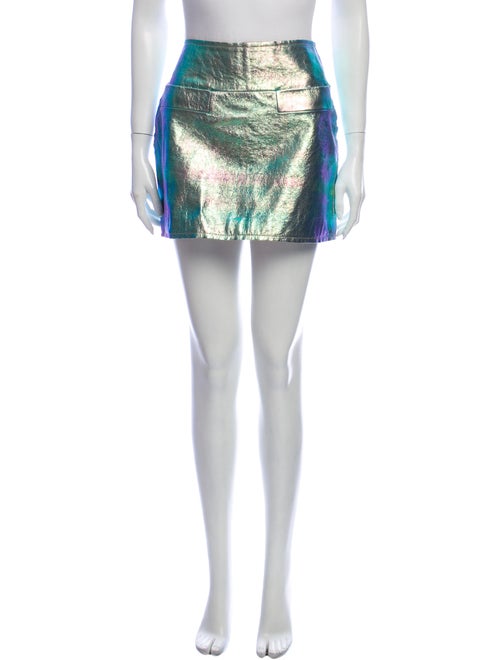 Marc by Marc Jacobs Leather Mini Skirt Metallic