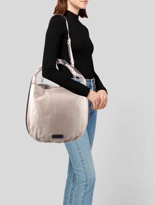 Marc by Marc Jacobs Embossed Snakeskin Trimmed Hobo Bag