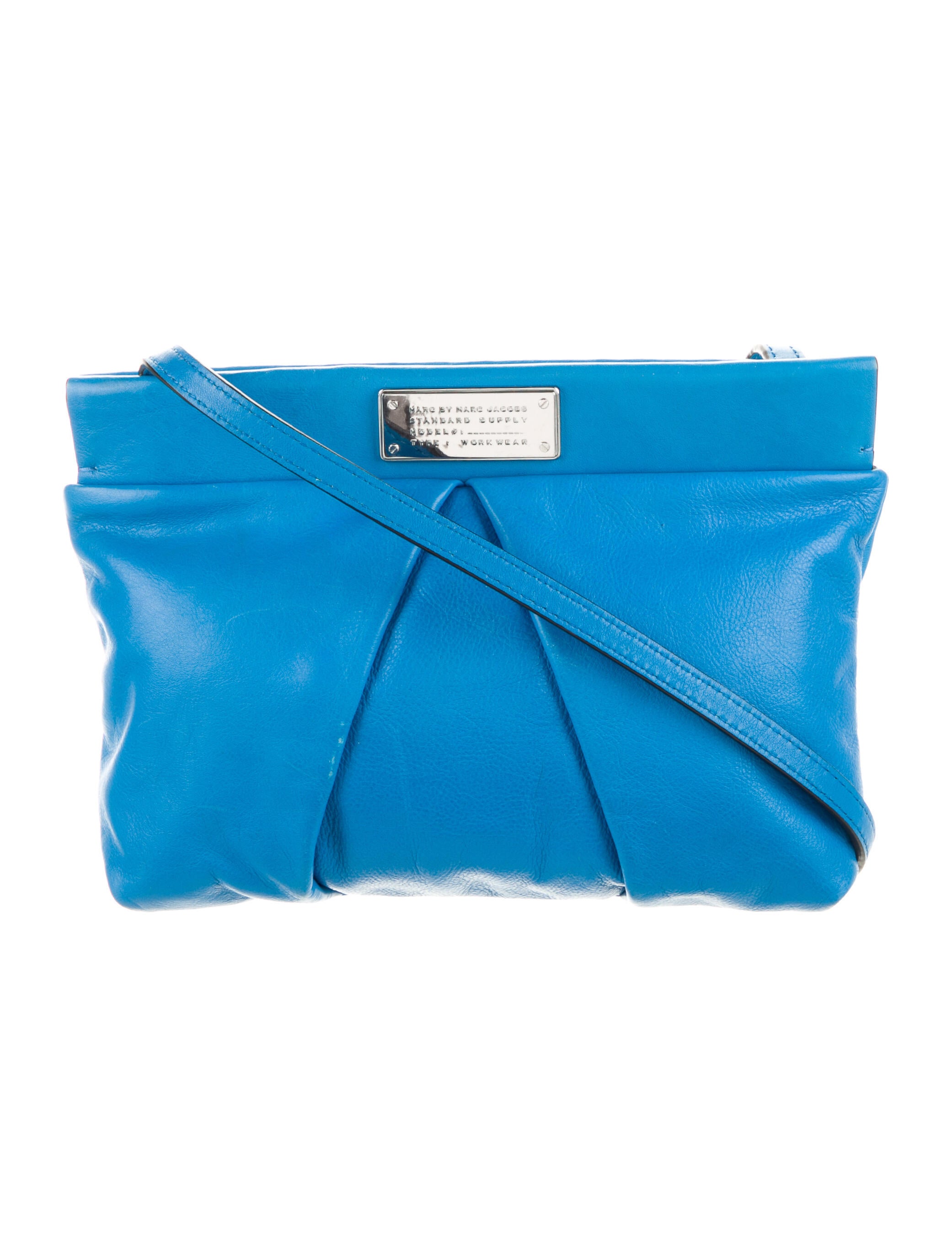 Marc by Marc Jacobs Pleated Leather Crossbody Bag Blue Crossbody Bags