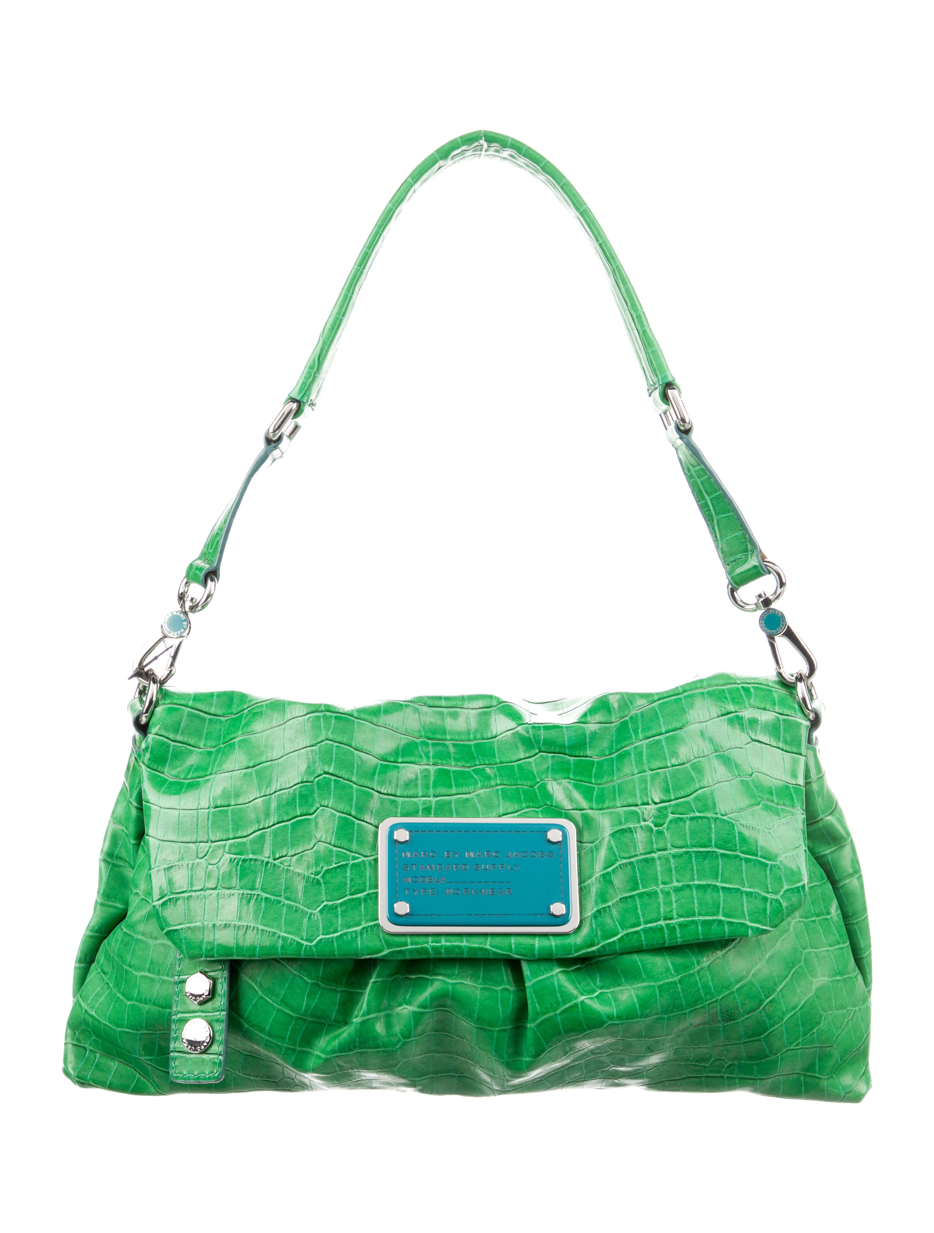 Marc by Marc Jacobs Patent Leather Shoulder Bag Green Shoulder Bags