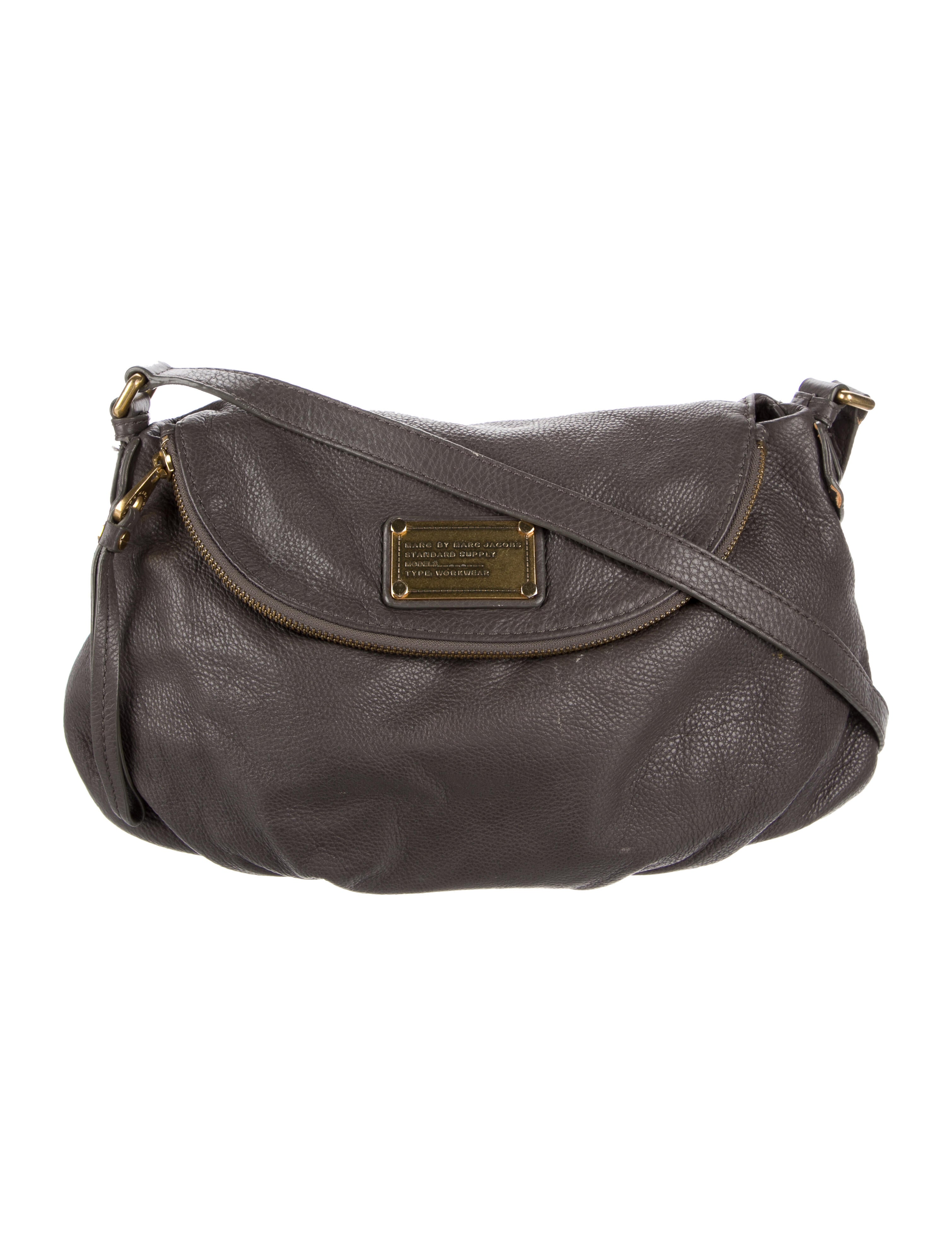 Marc by Marc Jacobs Leather Shoulder Bag Grey Shoulder Bags, Handbags