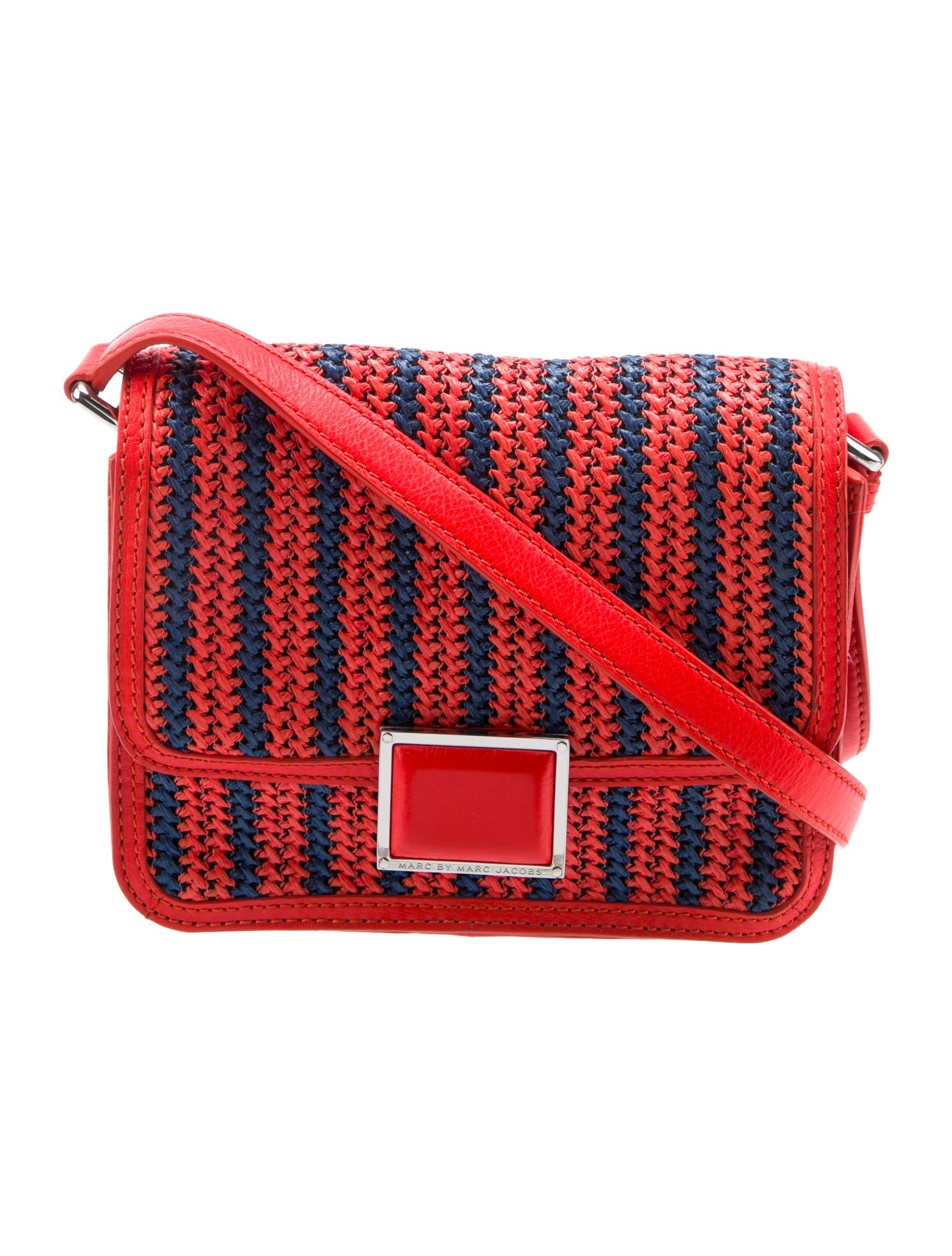 Marc by Marc Jacobs Raffia Pattern Printed Crossbody Bag Red
