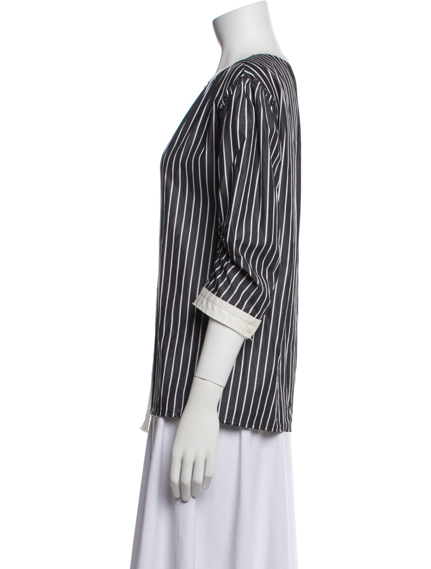 Marc by Marc Jacobs Striped V-Neck Blouse