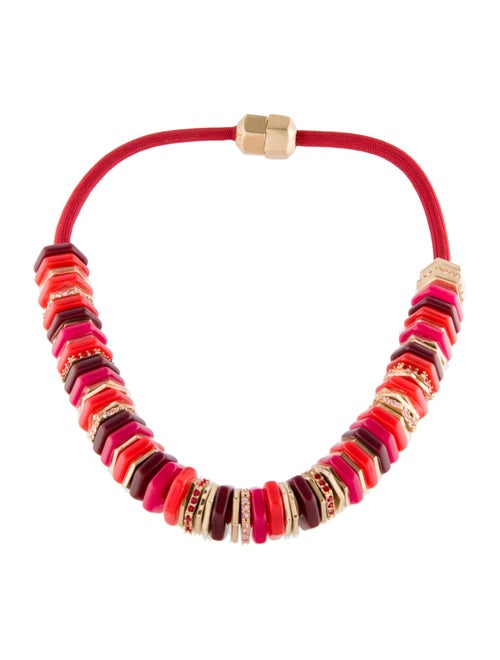 Marc by Marc Jacobs Crystal, Resin & Cord Bead Collar Necklace