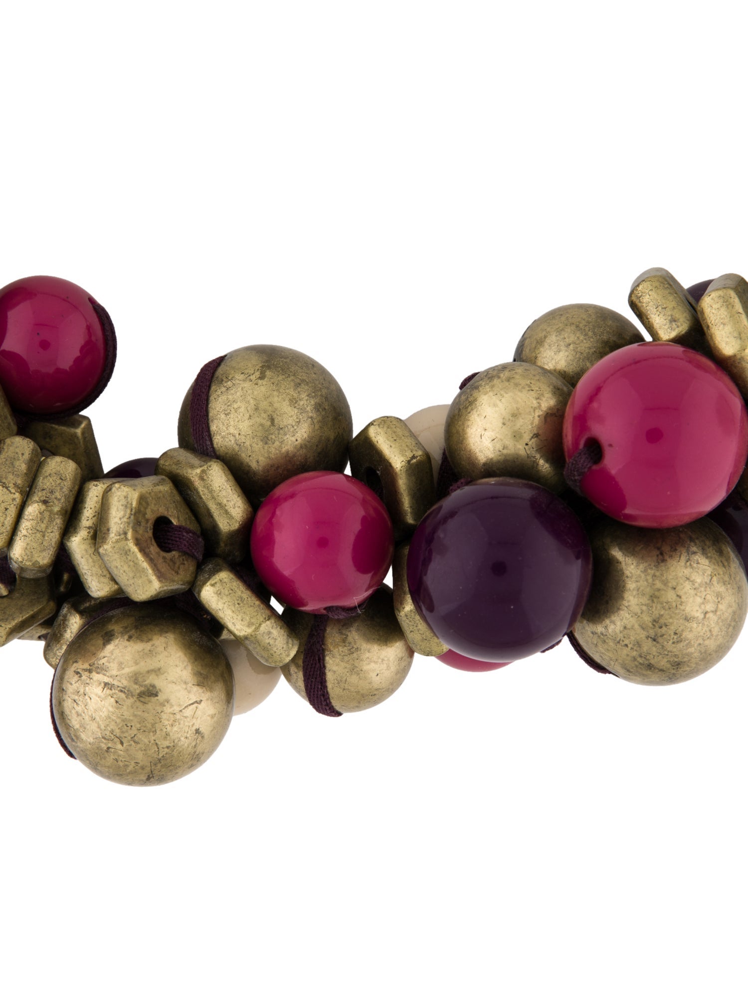 Marc by Marc Jacobs Crystal, Fabric, & Bead Collar Necklace