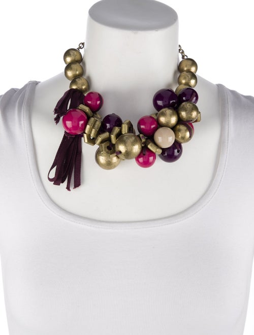 Marc by Marc Jacobs Crystal, Fabric, & Bead Collar Necklace