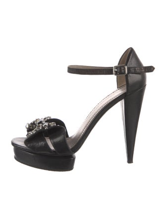 Marc by Marc Jacobs Leather Crystal Embellishments Sandals