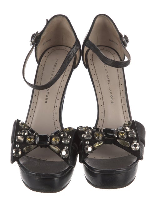 Marc by Marc Jacobs Leather Crystal Embellishments Sandals