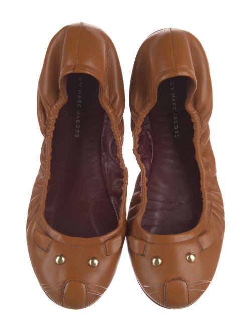 Marc by Marc Jacobs Leather Ruffle Embellishment Ballet Flats