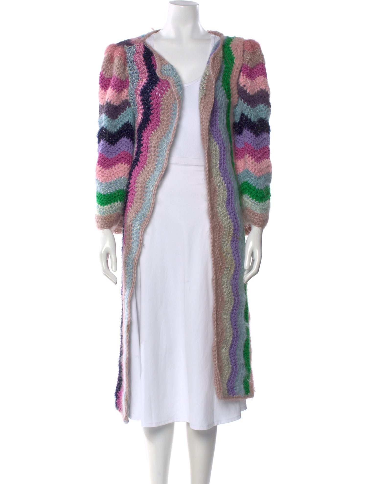 Maridruna Striped Open Front Sweater