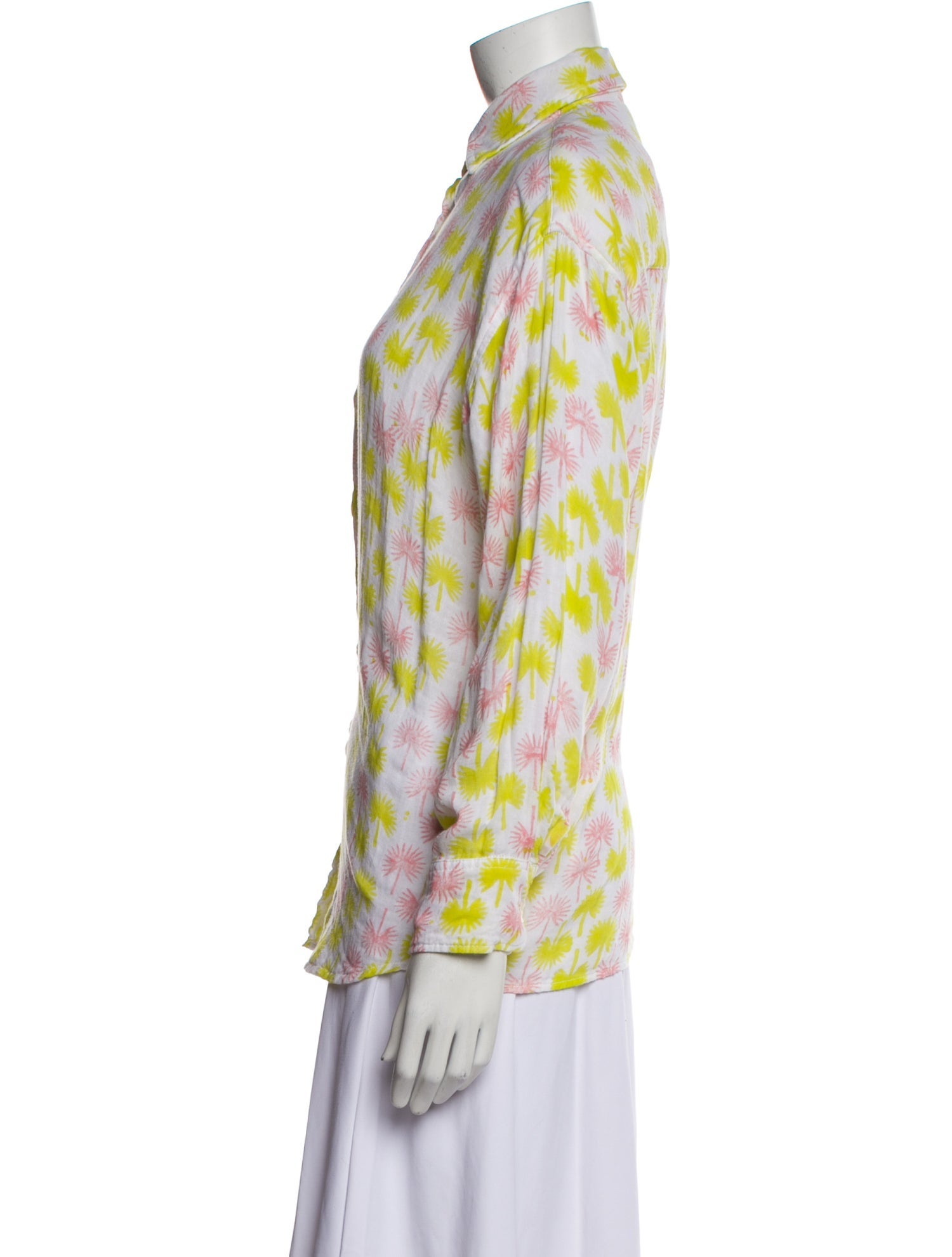 Marea Printed Long Sleeve Button-Up Top