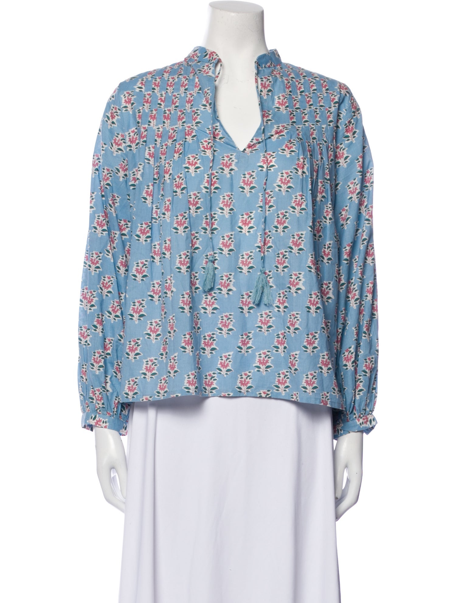 Marea Floral Print V-Neck Blouse