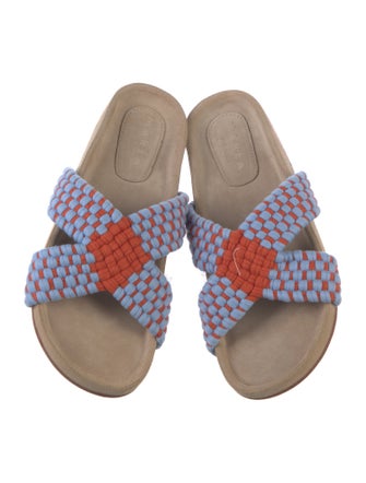 Marea Printed Leather Trim Embellishment Slides