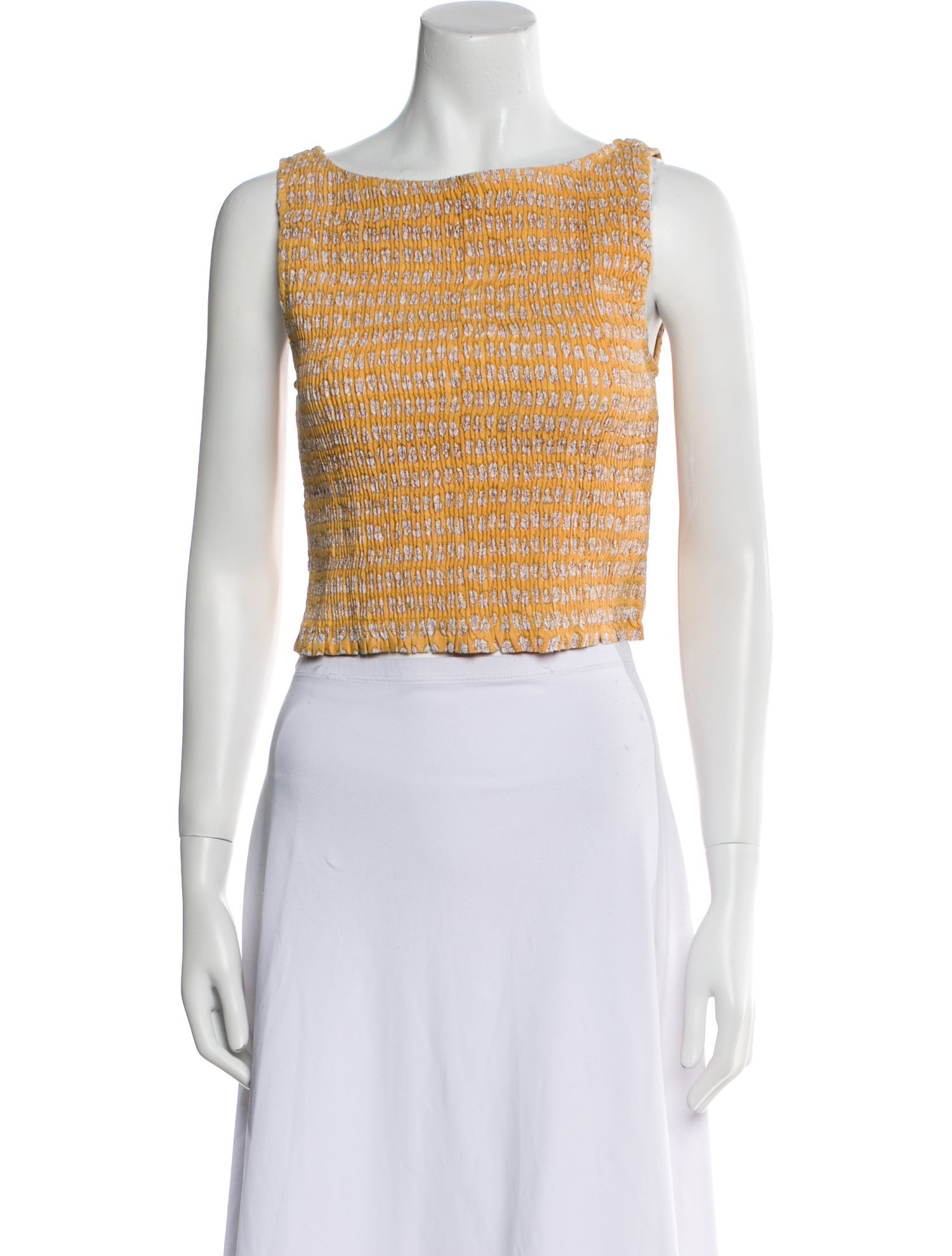 Marea Printed Bateau Neckline Crop Top w/ Tags