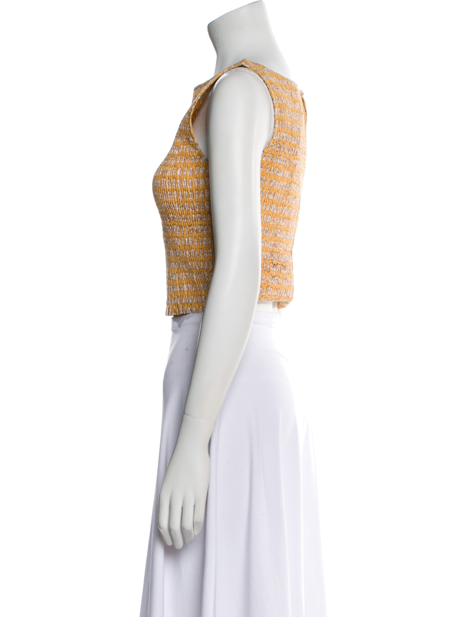 Marea Printed Bateau Neckline Crop Top w/ Tags