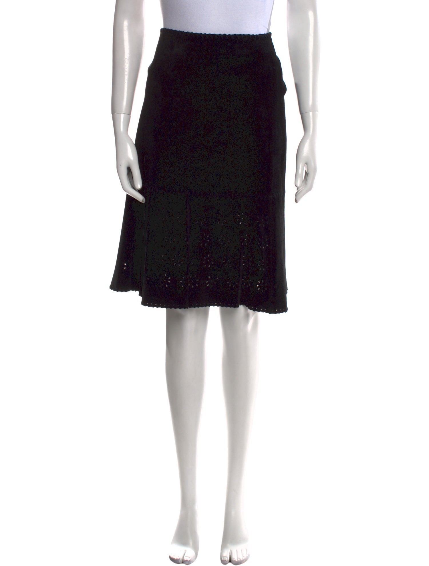 Margaret Godfrey Leather Knee-Length Skirt