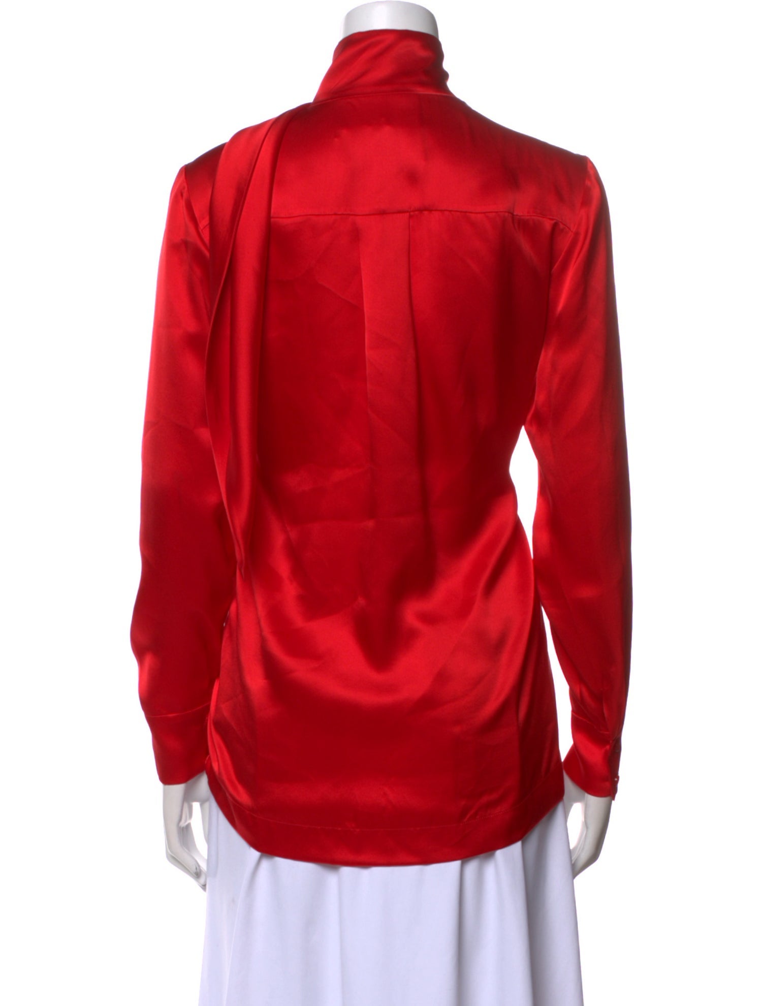 MATÉRIEL Silk Mock Neck Button-Up Top