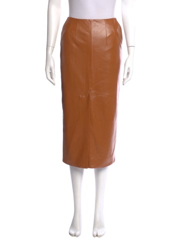 Pre-owned Materiel Midi Length Skirt In Neutral