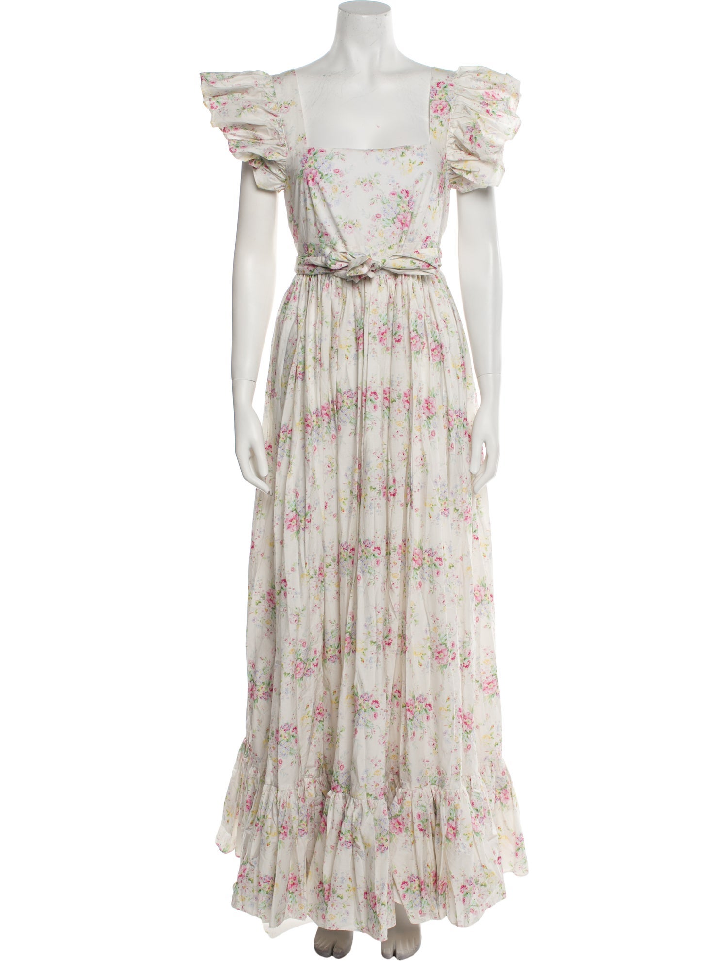 Maison Amory Floral Print Long Dress