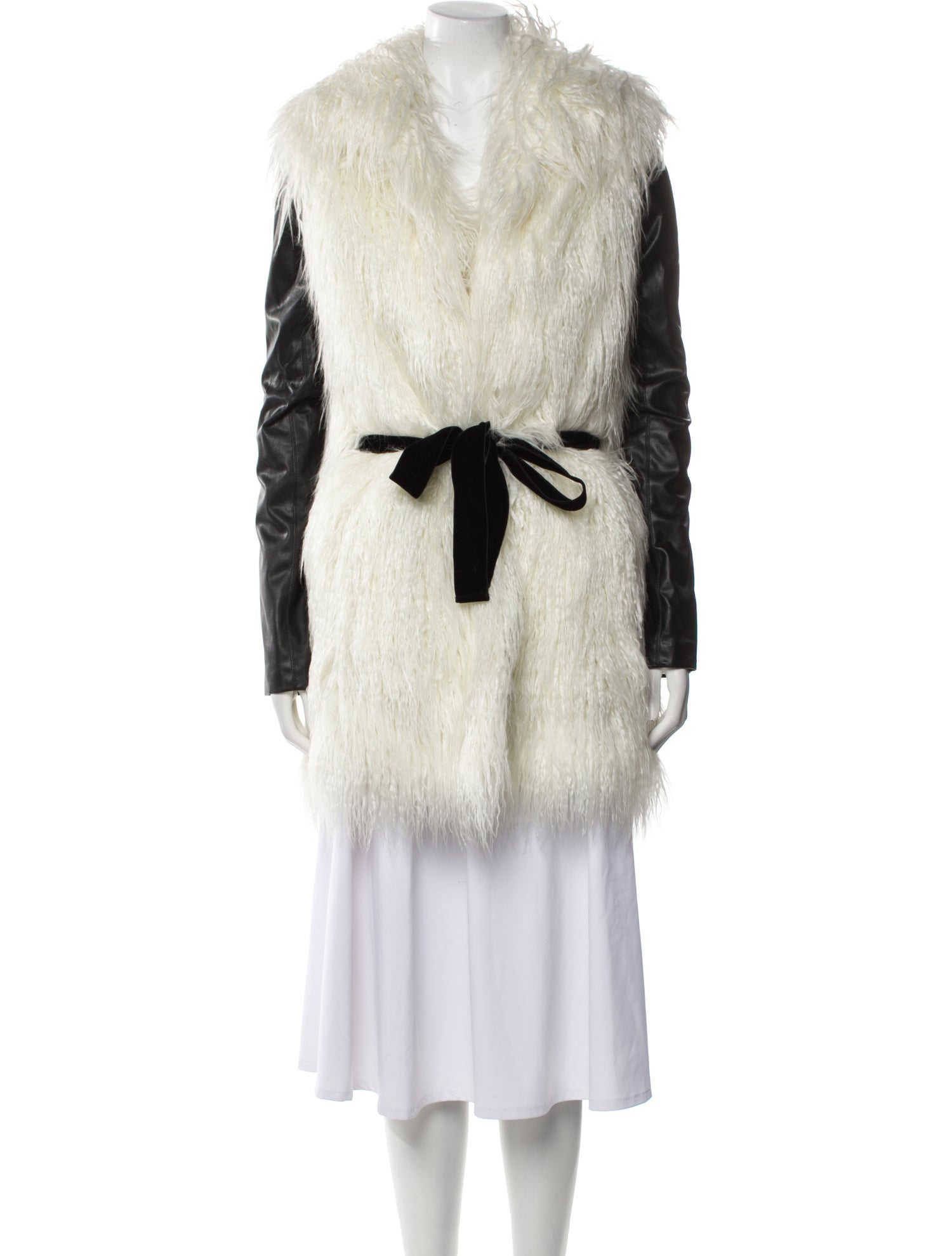 Maison Atia Striped Faux Fur Jacket