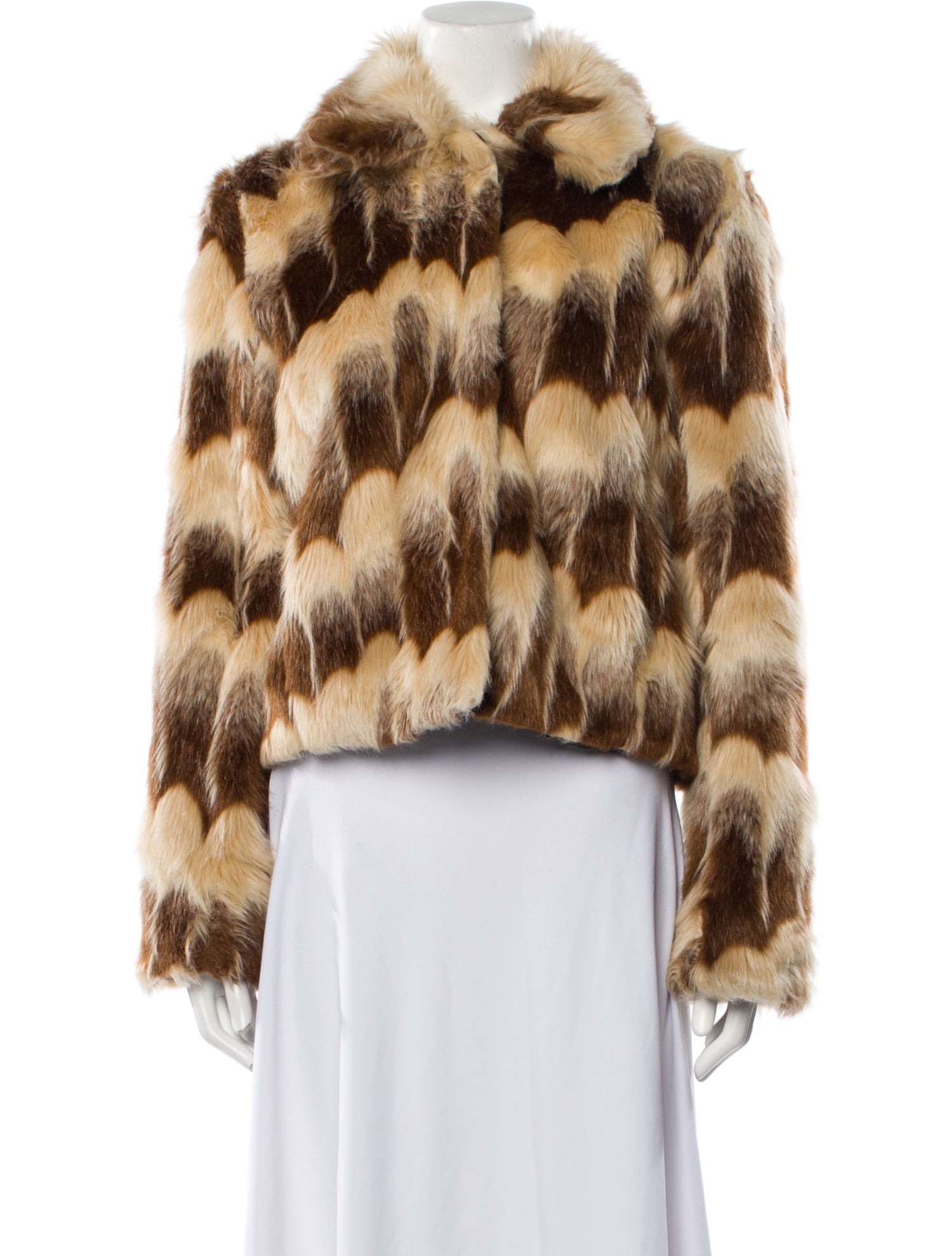 Maison Atia Faux Fur Printed Faux Fur Jacket
