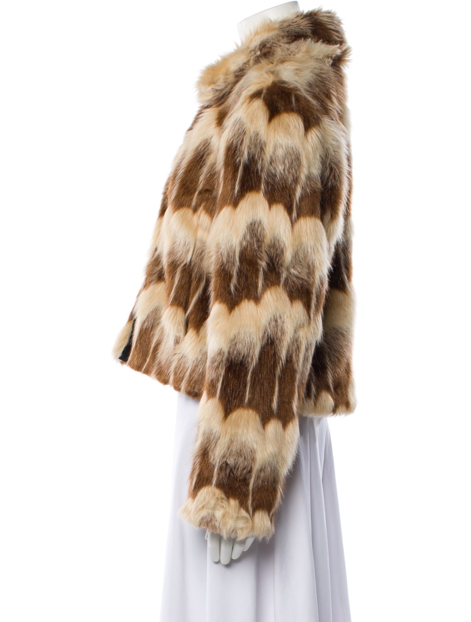 Maison Atia Faux Fur Printed Faux Fur Jacket